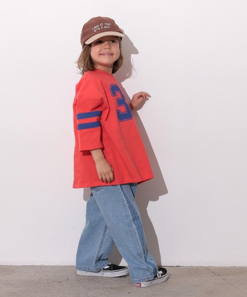 Ocean&Ground(オーシャン&グラウンド)の「ナンバリングビッグロンT(Tシャツ/カットソー・キッズ・レッド/ブラウン/グリーン・100/90/80/110/140/130/120)」の15枚目の写真