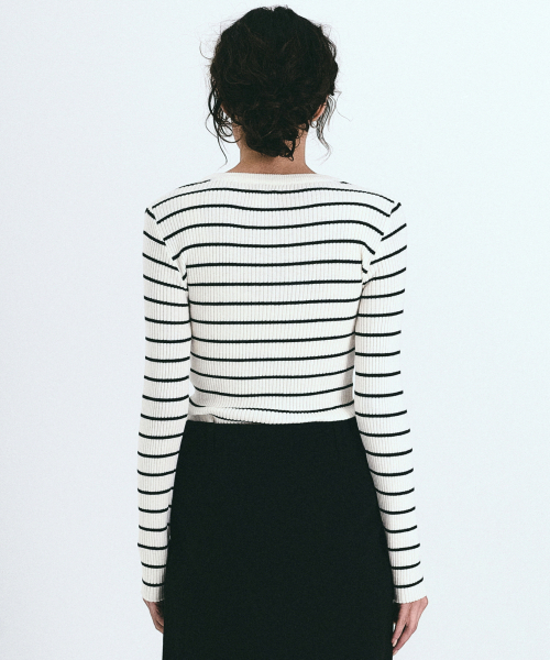 NICK&NICOLE（ニックアンドニコール）の「MINIMAL STRIPE SLIM LS KNIT_IVORY（ニット/セーター・レディース・その他・FREE）」の3枚目の写真