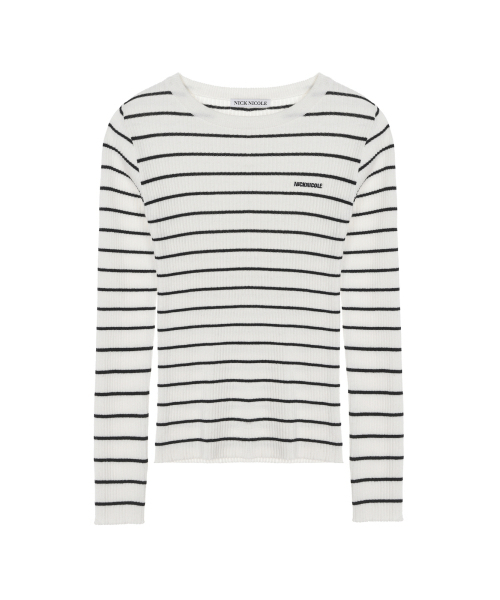 NICK&NICOLE（ニックアンドニコール）の「MINIMAL STRIPE SLIM LS KNIT_IVORY（ニット/セーター・レディース・その他・FREE）」の4枚目の写真