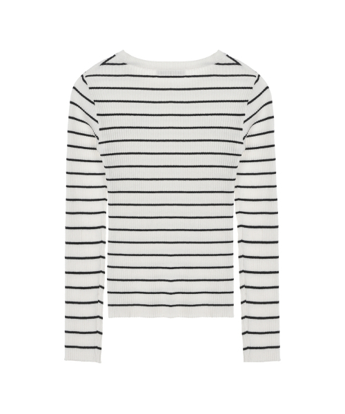 NICK&NICOLE（ニックアンドニコール）の「MINIMAL STRIPE SLIM LS KNIT_IVORY（ニット/セーター・レディース・その他・FREE）」の5枚目の写真