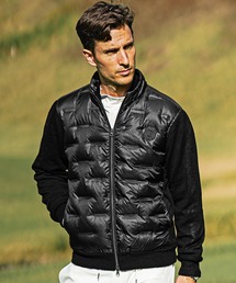 DIVINER GOLF（ディバイナー ゴルフ）の「【DIVINER GOLF】袖ニット切替圧着キルトダウンブルゾン メンズ ゴルフウェア ダウン90% スタンドネック ジャケット ニットセーター 春服 冬服（ブルゾン）」