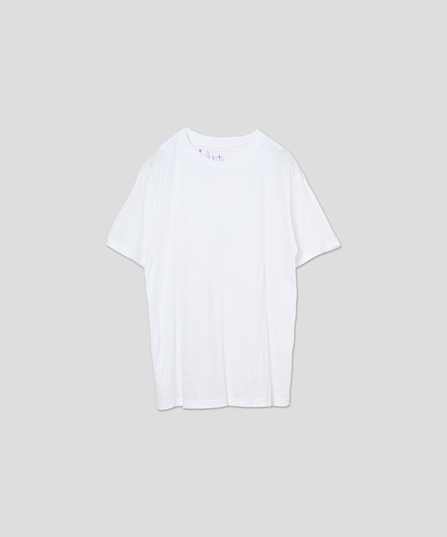 WHYTO.(ホワイト)の「「WHYTO. / ホワイト」カラーエンブロイダリーTシャツ(Tシャツ/カットソー・レディース・パープル/ブラウン/ブラック/オフホワイト/ブルー・FREE)」の2枚目の写真
