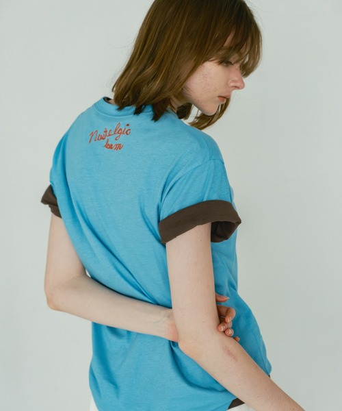WHYTO.(ホワイト)の「「WHYTO. / ホワイト」カラーエンブロイダリーTシャツ(Tシャツ/カットソー・レディース・パープル/ブラウン/ブラック/オフホワイト/ブルー・FREE)」の1枚目の写真