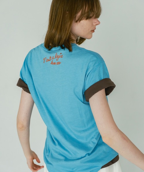 WHYTO.(ホワイト)の「「WHYTO. / ホワイト」カラーエンブロイダリーTシャツ(Tシャツ/カットソー・レディース・パープル/ブラウン/ブラック/オフホワイト/ブルー・FREE)」の11枚目の写真