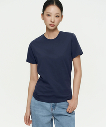 [クールタンダード] ウィメンズ ベーシック クルーネック Tシャツ [ネイビー]