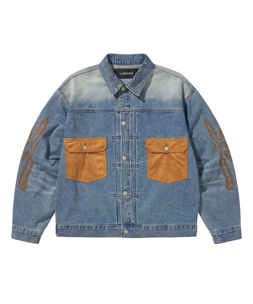 LIBERE（リベーレ）の「LIBERE リベーレ / 1950’s DENIM JACKET ヴィンテージデニムジャケット / 255103-255104（デニムジャケット・メンズ・ブラック/ブルー・SMALL/MEDIUM/LARGE）」の7枚目の写真