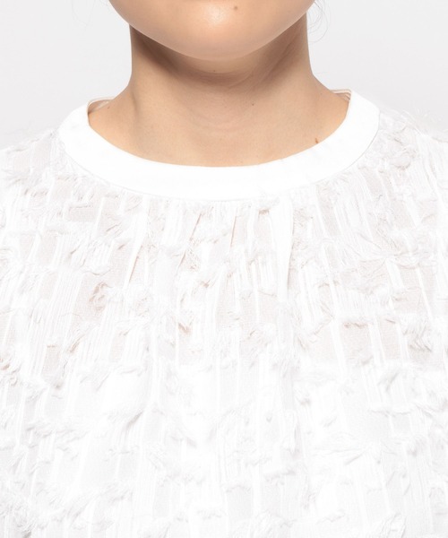 LEPSIM（レプシィム）の「【入卒式／セレモニー】ジャガードハイネックブラウス　601009（シャツ/ブラウス・レディース・オフホワイト/ブラック・FREE）」の6枚目の写真