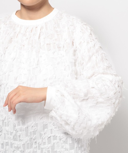 LEPSIM（レプシィム）の「【入卒式／セレモニー】ジャガードハイネックブラウス　601009（シャツ/ブラウス・レディース・オフホワイト/ブラック・FREE）」の7枚目の写真