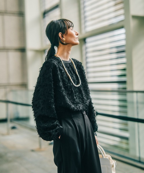 LEPSIM（レプシィム）の「【入卒式／セレモニー】ジャガードハイネックブラウス　601009（シャツ/ブラウス・レディース・オフホワイト/ブラック・FREE）」の16枚目の写真