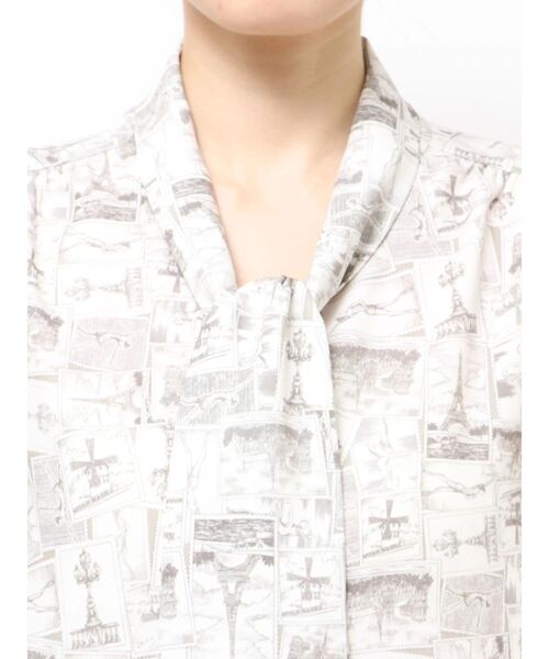 TONAL（トーナル）の「Parisモチーフボウタイブラウス（シャツ/ブラウス・レディース・ベージュ/ネイビー・MEDIUM）」の18枚目の写真