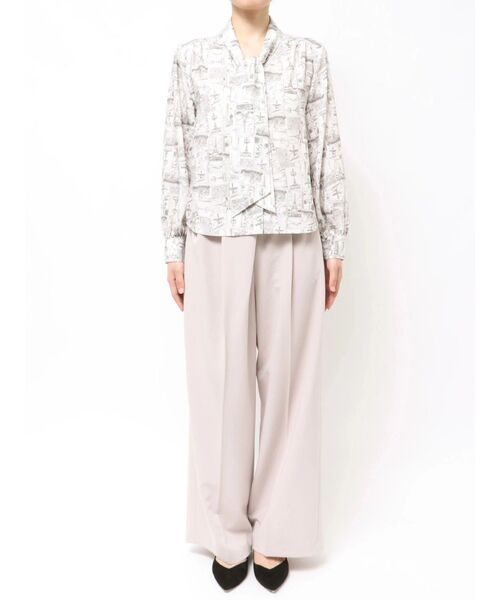 TONAL（トーナル）の「Parisモチーフボウタイブラウス（シャツ/ブラウス・レディース・ベージュ/ネイビー・MEDIUM）」の22枚目の写真