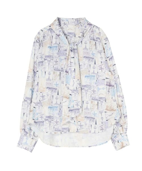 TONAL（トーナル）の「Parisモチーフボウタイブラウス（シャツ/ブラウス・レディース・ベージュ/ネイビー・MEDIUM）」の18枚目の写真