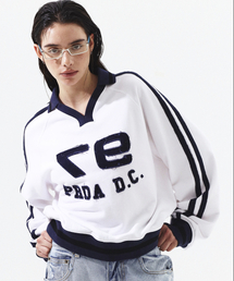 PRENDA LOGO TAPE APPLIQUE SWEATSHIRTS SNOW WHITE