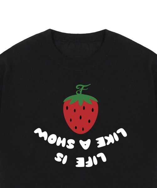 GRAVER（グレーバー）の「[ユニセックス]ストロベリーリバースロゴ半袖Tシャツ_ブラック（Tシャツ/カットソー・レディース・ブラック・SMALL/MEDIUM/LARGE）」の3枚目の写真