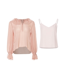 SINCETHEN（シンスゼン）の「ロジドットフリルブラウスセット（シャツ/ブラウス）」