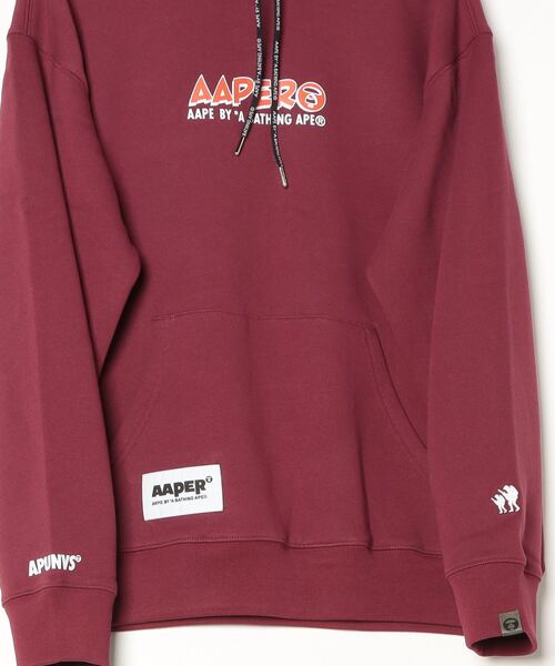 AAPE BY A BATHING APE(エーエイプバイアベイシングエイプ)の「AAPER "Playing in the snow" PULLOVER HOODIE(パーカー・メンズ・ブラック/バーガンディー・SMALL/XX-LARGE/X-LARGE/MEDIUM/LARGE/X-SMALL)」の3枚目の写真