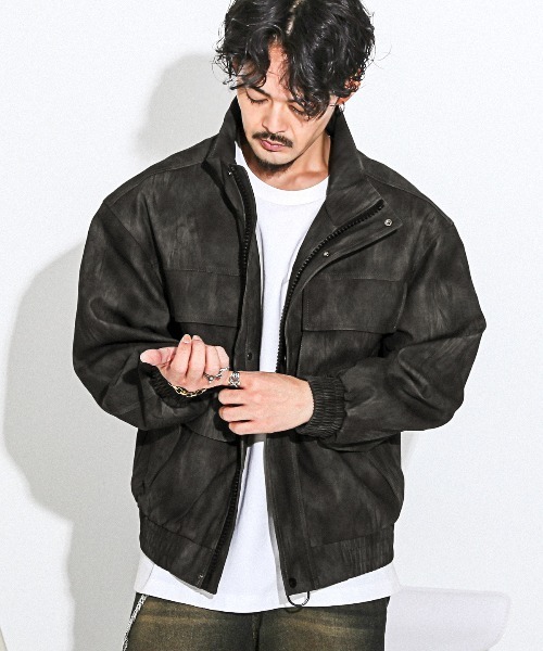 LUXSTYLE（ラグスタイル）の「PUレザーワイドジャケット（ライダースジャケット・メンズ・ブラック/ブラウン・L/M）」の22枚目の写真