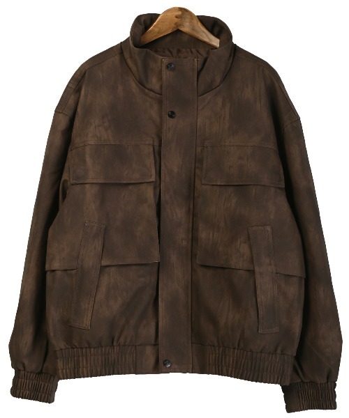 LUXSTYLE（ラグスタイル）の「PUレザーワイドジャケット（ライダースジャケット・メンズ・ブラック/ブラウン・L/M）」の8枚目の写真