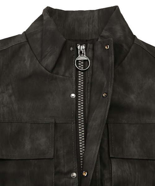 LUXSTYLE（ラグスタイル）の「PUレザーワイドジャケット（ライダースジャケット・メンズ・ブラック/ブラウン・L/M）」の10枚目の写真