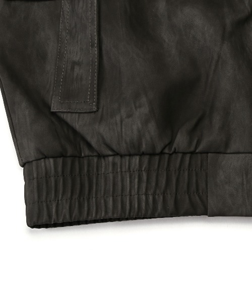 LUXSTYLE（ラグスタイル）の「PUレザーワイドジャケット（ライダースジャケット・メンズ・ブラック/ブラウン・L/M）」の14枚目の写真