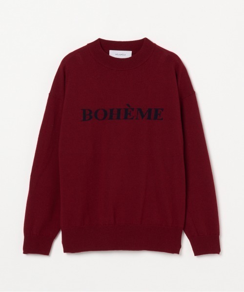 HELIOPOLE（エリオポール）の「INTARSIA LOGO KNIT（ニット/セーター・レディース・ボルドー/ブラック/グレー・38）」の3枚目の写真