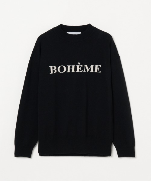 HELIOPOLE（エリオポール）の「INTARSIA LOGO KNIT（ニット/セーター・レディース・ボルドー/ブラック/グレー・38）」の2枚目の写真