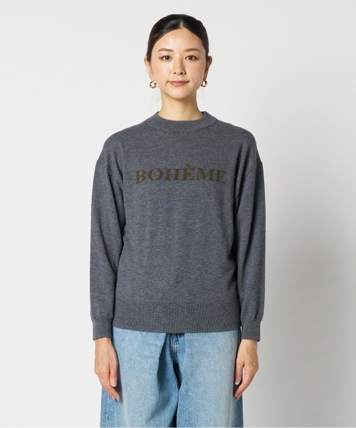 HELIOPOLE（エリオポール）の「INTARSIA LOGO KNIT（ニット/セーター・レディース・ボルドー/ブラック/グレー・38）」の14枚目の写真