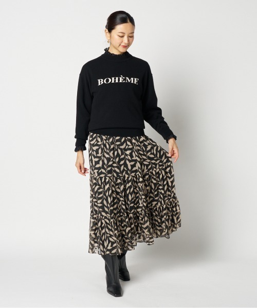 HELIOPOLE（エリオポール）の「INTARSIA LOGO KNIT（ニット/セーター・レディース・ボルドー/ブラック/グレー・38）」の7枚目の写真