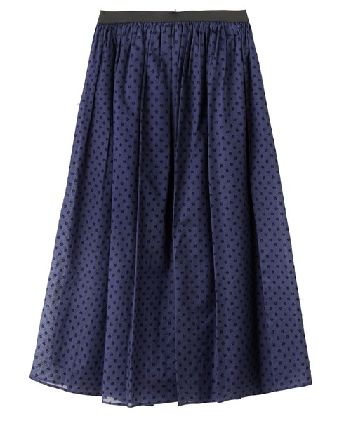 LA MARINE FRANCAISE（マリン フランセーズ）の「別注フロッキープリントギャザースカート（スカート・レディース・ベージュ/ネイビー・FREE）」の2枚目の写真