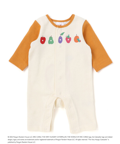 SLAP SLIP BABY（スラップスリップベビー）の「【絵本コラボ-はらぺこあおむし-】袖配色おしりパッチカバーオール(70~80cm)（ロンパース・キッズ・オレンジ/グリーン・70cm/80ｃｍ）」の9枚目の写真