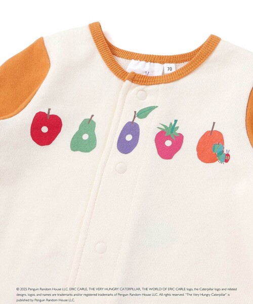 SLAP SLIP BABY（スラップスリップベビー）の「【絵本コラボ-はらぺこあおむし-】袖配色おしりパッチカバーオール(70~80cm)（ロンパース・キッズ・オレンジ/グリーン・70cm/80ｃｍ）」の11枚目の写真