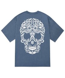 KTPN0020 フラワースカルピグメント半袖Tシャツ - ブルー