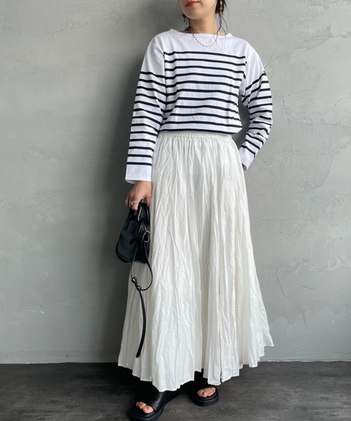 mizuiroind（ミズイロインド）の「[mizuiro ind/ミズイロインド] ボリュームフレアロングスカート（スカート・レディース・ブラック/オフホワイト・F）」の3枚目の写真