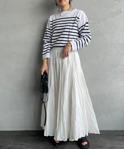 mizuiro ind/ミズイロインド] ボリュームフレアロングスカート