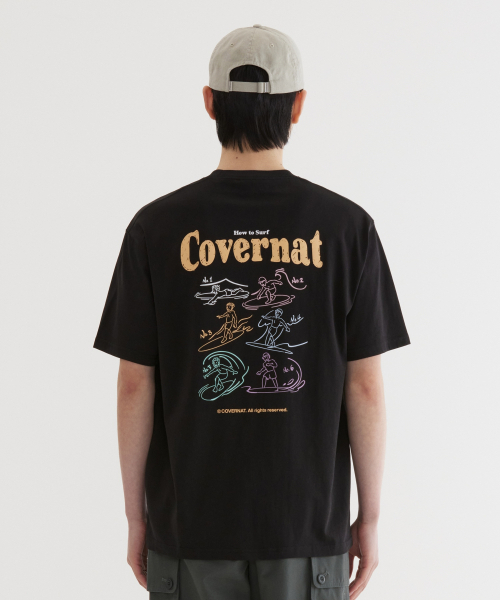 COVERNAT(カバーナット)の「クールコットンサーフィンモーショングラフィックTシャツブラック(Tシャツ/カットソー・レディース・その他・X-SMALL/SMALL/X-LARGE/MEDIUM/LARGE/XX-LARGE)」の1枚目の写真