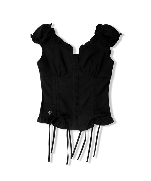 Vivacious(ビバシャス)の「Nia Shirring Two-way Blouse - 2COL(シャツ/ブラウス・レディース・ブラック/ホワイト・SMALL/MEDIUM)」の3枚目の写真