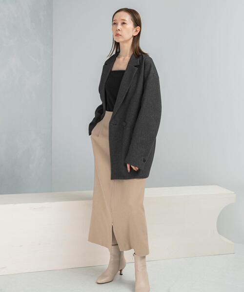 URBAN RESEARCH ROSSO WOMEN（アーバンリサーチ　ロッソ）の「『UR TECH』後ゴムスリットストレートスカート（スカート・レディース・ブラック/ベージュ・36/38）」の5枚目の写真