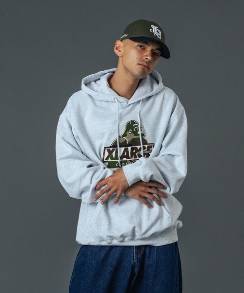 XLARGE（エクストララージ）の「SLANTED OG PULLOVER HOODED SWEATSHIRT（パーカー・メンズ・ベージュ/ブラック/オリーブ/アッシュ・S/M/L/XL）」の6枚目の写真