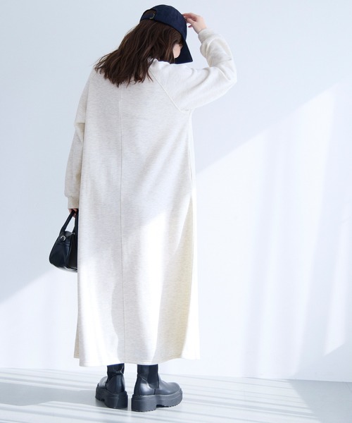 coca(coca)(コカ)の「【DAILY WARM】裏起毛スウェットワンピース(ワンピース・レディース・オートミール/ネイビー・S/M/L)」の6枚目の写真