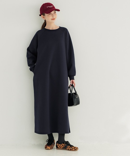 coca(coca)(コカ)の「【DAILY WARM】裏起毛スウェットワンピース(ワンピース・レディース・オートミール/ネイビー・S/M/L)」の10枚目の写真