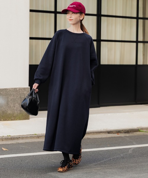 coca(coca)(コカ)の「【DAILY WARM】裏起毛スウェットワンピース(ワンピース・レディース・オートミール/ネイビー・S/M/L)」の14枚目の写真