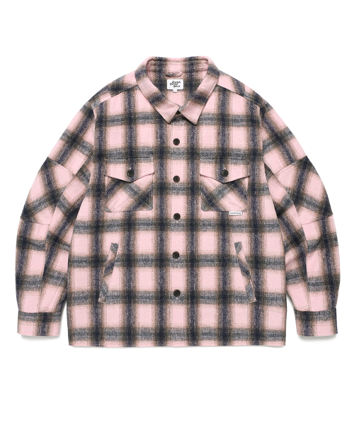Cavish(カビシ)の「CHECK SHIRT JACKET PINK(CV2EFUW320A)(シャツ/ブラウス・レディース・ピンク・MEDIUM/LARGE)」の1枚目の写真