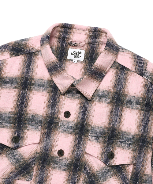 Cavish(カビシ)の「CHECK SHIRT JACKET PINK(CV2EFUW320A)(シャツ/ブラウス・レディース・ピンク・MEDIUM/LARGE)」の3枚目の写真