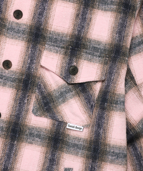 Cavish(カビシ)の「CHECK SHIRT JACKET PINK(CV2EFUW320A)(シャツ/ブラウス・レディース・ピンク・MEDIUM/LARGE)」の4枚目の写真