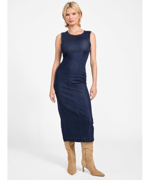 Guess（ゲス）の「SL Dahlia Denim Dress ワンピース（ワンピース・レディース・インディゴブルー・X-SMALL/SMALL/MEDIUM）」の6枚目の写真