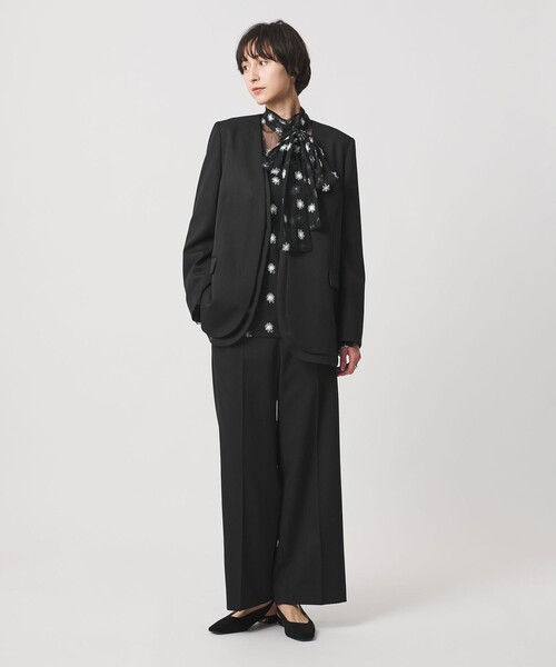 UNITED ARROWS（ユナイテッドアローズ）の「オーガンジー コンビ ジャケット（ノーカラージャケット・レディース・ブラック/オフホワイト・38/36）」の6枚目の写真