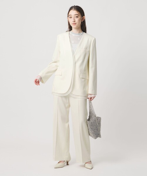 UNITED ARROWS（ユナイテッドアローズ）の「オーガンジー コンビ ジャケット（ノーカラージャケット・レディース・ブラック/オフホワイト・38/36）」の10枚目の写真