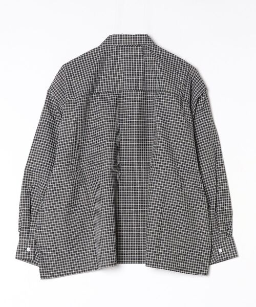 ADAM PATEK(アダムパテック)の「ADAMPATEK/small check wide shirt/スモールチェック刺繍入りワイドボックスシャツ(シャツ/ブラウス・メンズ・グリーン/ブラック・2/1)」の3枚目の写真