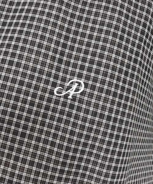 ADAM PATEK(アダムパテック)の「ADAMPATEK/small check wide shirt/スモールチェック刺繍入りワイドボックスシャツ(シャツ/ブラウス・メンズ・グリーン/ブラック・2/1)」の11枚目の写真