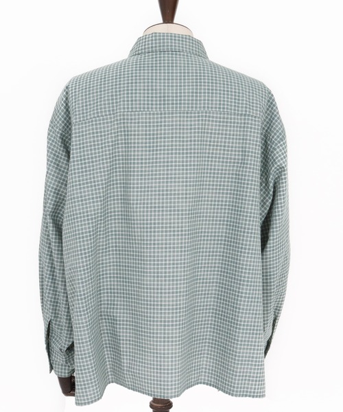 ADAM PATEK(アダムパテック)の「ADAMPATEK/small check wide shirt/スモールチェック刺繍入りワイドボックスシャツ(シャツ/ブラウス・メンズ・グリーン/ブラック・2/1)」の13枚目の写真